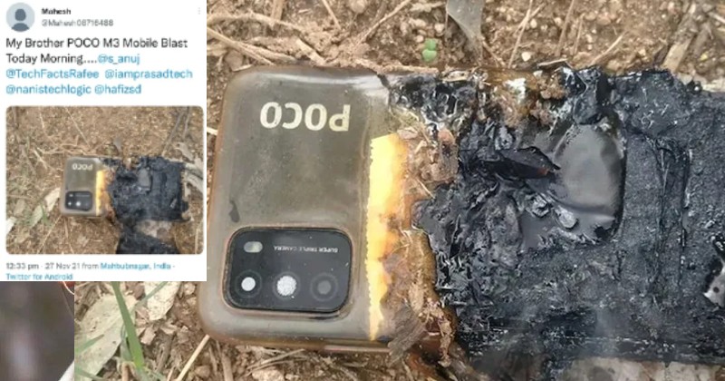 Poco M3 battery explodes user shared video in twitter company says investigating goes on