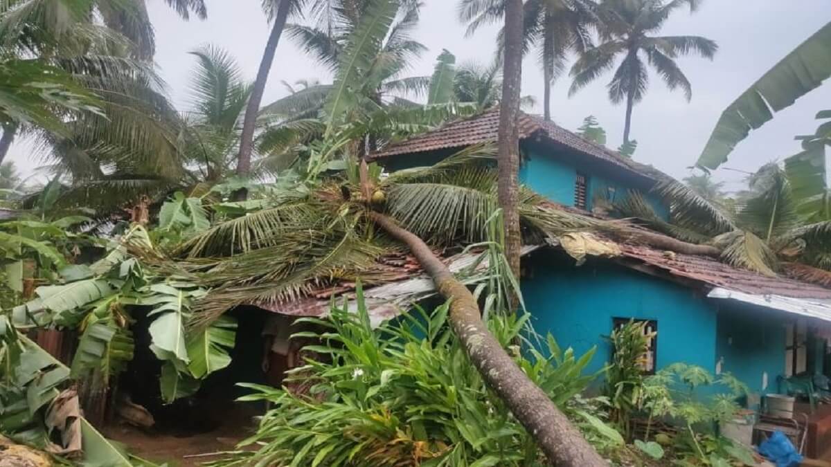 Heavy rains cause huge losses : Huge loss due to heavy wind and rain in Kundapur