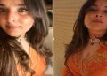Actress Ramya : The beauty queen Ramya looked very cute in orange color saree.