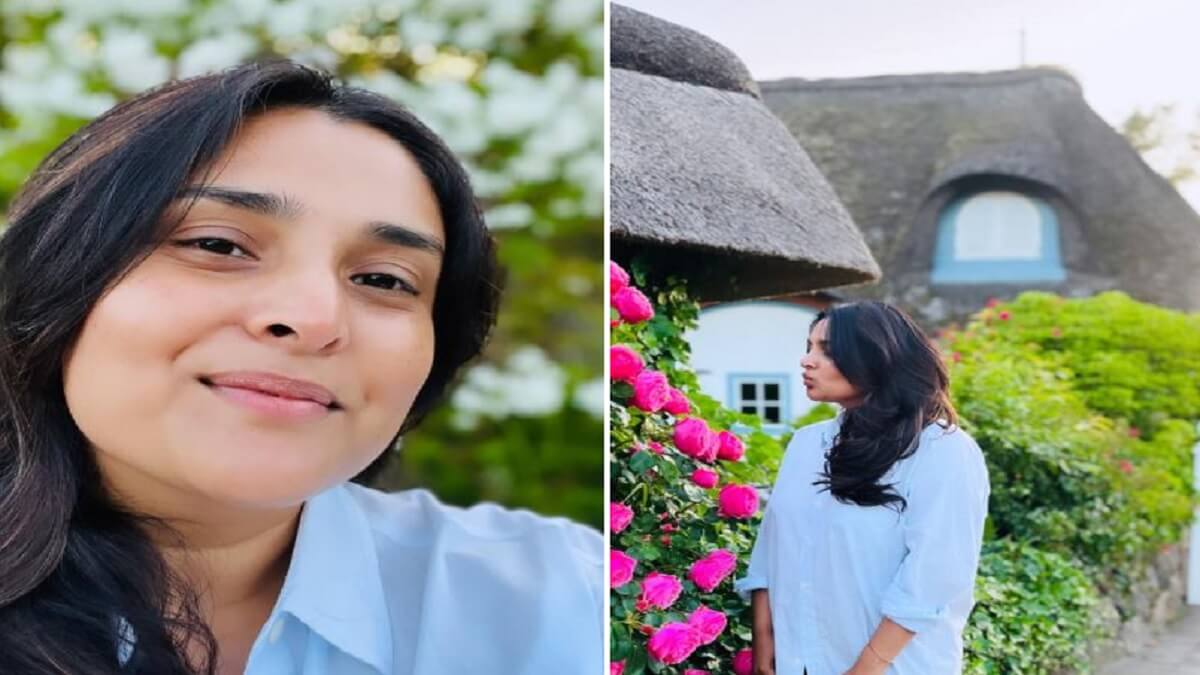Actress Ramya: Actress Ramya shared a beautiful poem by clicking a photo with rose flowers