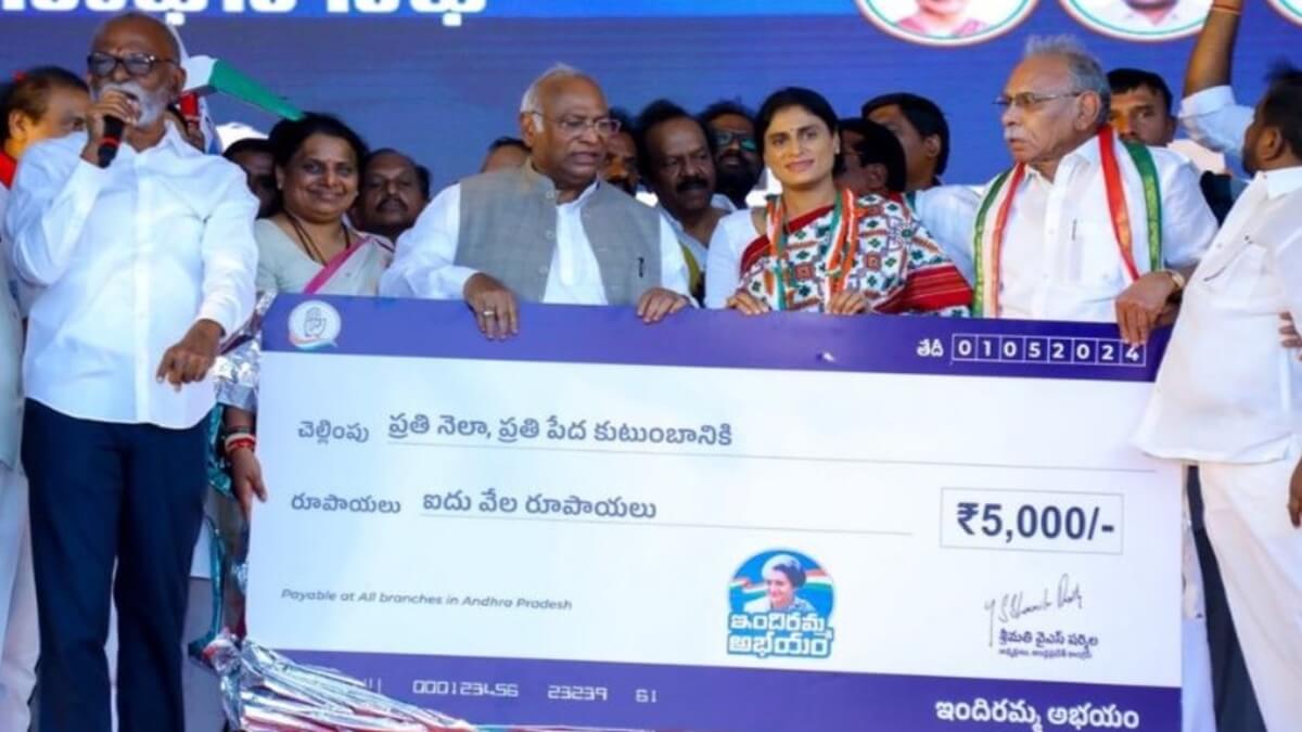 Congress guarantee 5000 rupees for poor in andra pradesh Indiramma Abhayam Scheme