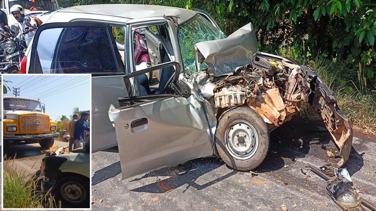Kota Tipper Lorry Car Accident Viveka High School Physical Director Ganesh Shetty is serious