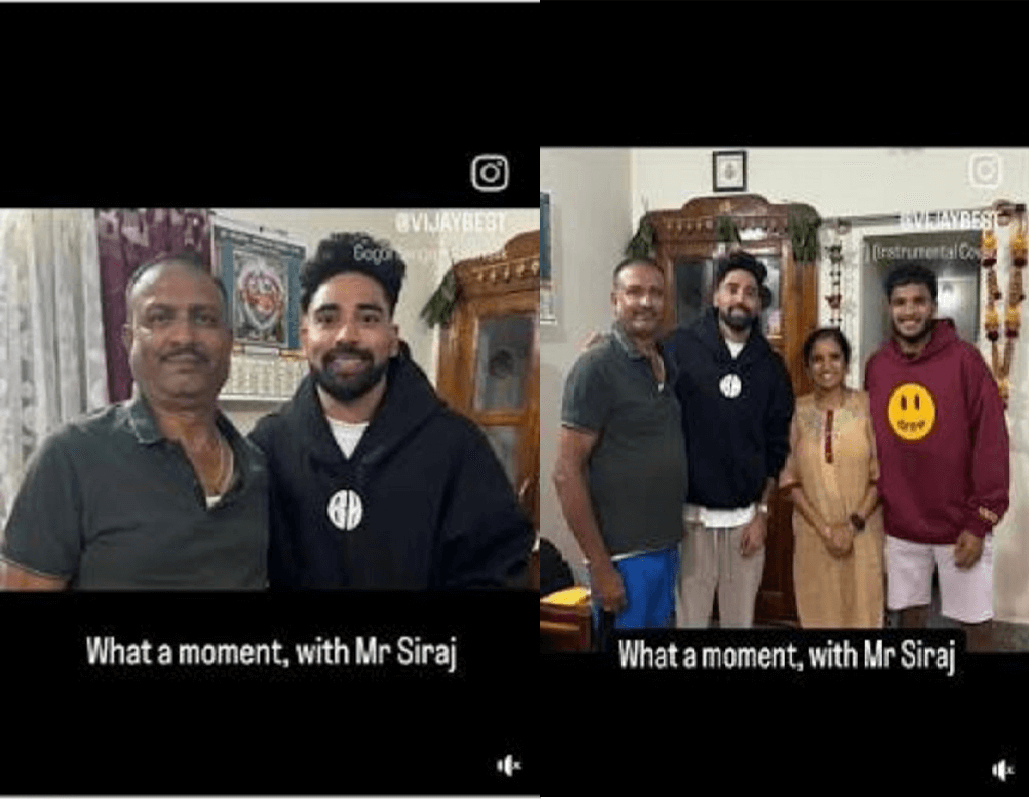 RCB Mohammed Siraj visit Vushak Vijaykumar house