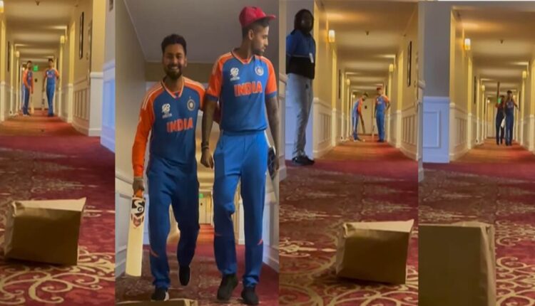 Rishabh Pant played golf with a cricket bat in the hotel corridor