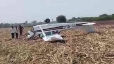 private aircraft crashed in vijayapura vilage two pilots injured