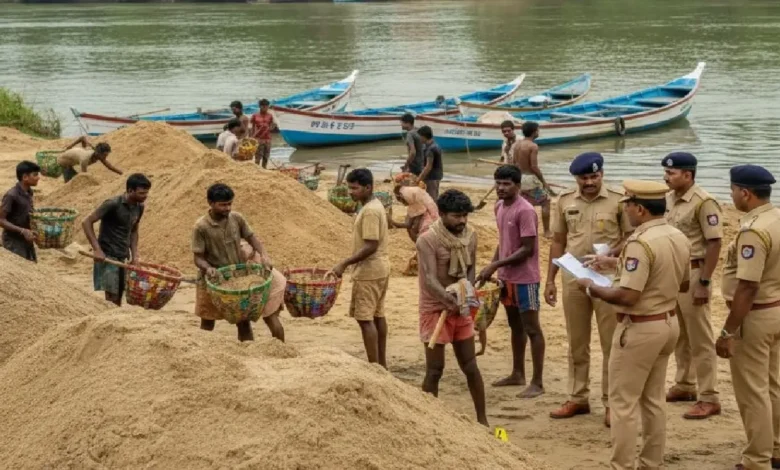 Kundapur Illegal sand mining in Varahi river Molahalli Case against 22 people including Halnadu Devananda Shetty