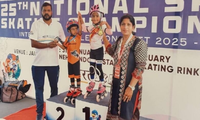 National Speed Skating Championship Advit Guruprasad Shettigar from Brahmavar Wins Gold Medal 2