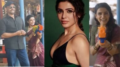actress Samantha Ruth Prabhu in Shivamoggas Hosanagara celebrating Holi with her husband