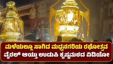 udupi shree krishna matha chinnada rathotsava rain video viral