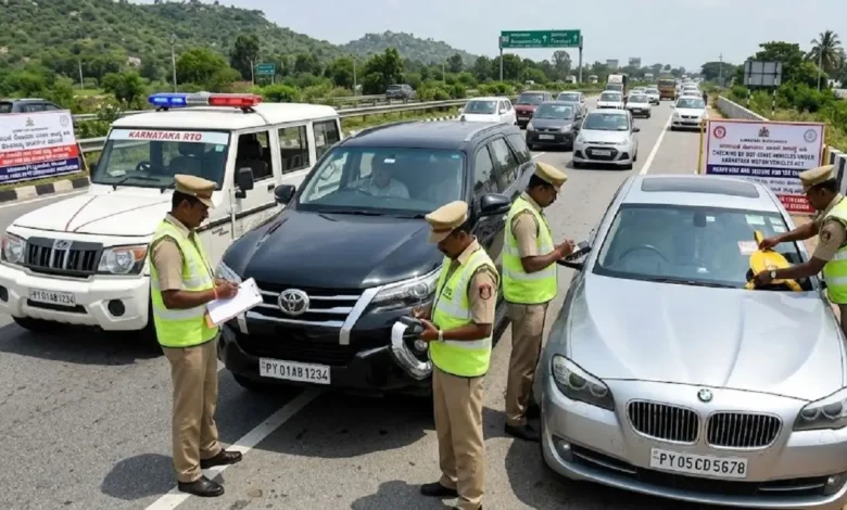 karnataka puducherry vehicle PY registration fine rto rules