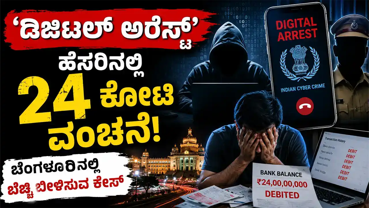 ಡಿಜಿಟಲ್ ಅರೆಸ್ಟ್ ಹೆಸರಿನಲ್ಲಿ 24 ಕೋಟಿ ವಂಚನೆ: ಬೆಂಗಳೂರಿನಲ್ಲಿ ಬೆಚ್ಚಿಬೀಳಿಸುವ ಕೇಸ್