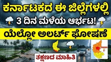 3 days Rains expected in these districts of Karnataka Yellow alert declared