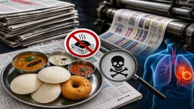 ಮುದ್ರಣ ಶಾಹಿಯಿಂದ ಕ್ಯಾನ್ಸರ್ ಅಪಾಯ..ಇನ್ಮುಂದೆ ತಿಂಡಿ ಜೊತೆ ಪೇಪರ್ ಬಳಕೆ ನಿಷೇಧ!
