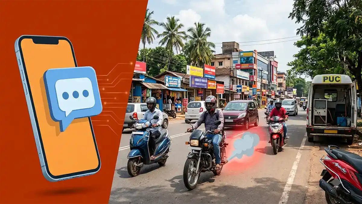 ವಾಹನ ಸವಾರರೇ ಗಮನಿಸಿ : ಇನ್ಮುಂದೆ ಮೊಬೈಲ್‌ಗೆ ಬರಲಿದೆ ಹೊಗೆ ಪರೀಕ್ಷೆಯ ಸಂದೇಶ