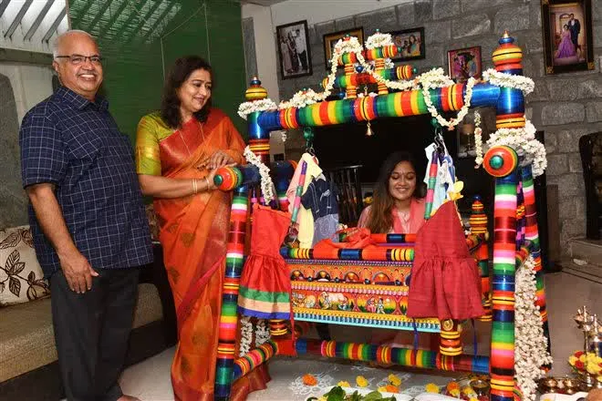 Meghana Raj Amp Chiru Sarja Son Thotilu Shastra Photos 1605189498160