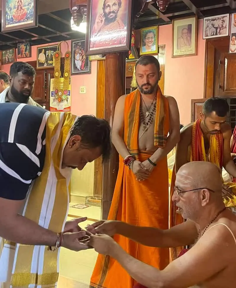 Actor Darshan Thoogudeepa And Chikkanna Visited Kollur Mookambika Temple 2