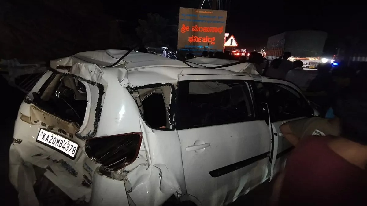 Maruti Suzuki Ertiga and 2 Lorry Accident in Kota Udupi, Family saved by Chitrapadi Mariyamma Temple miracle